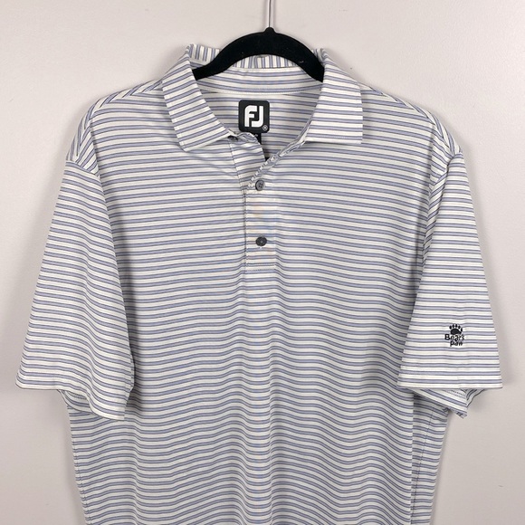 FootJoy Men's Purple Striped Polo Shirt size medium - Picture 2 of 8